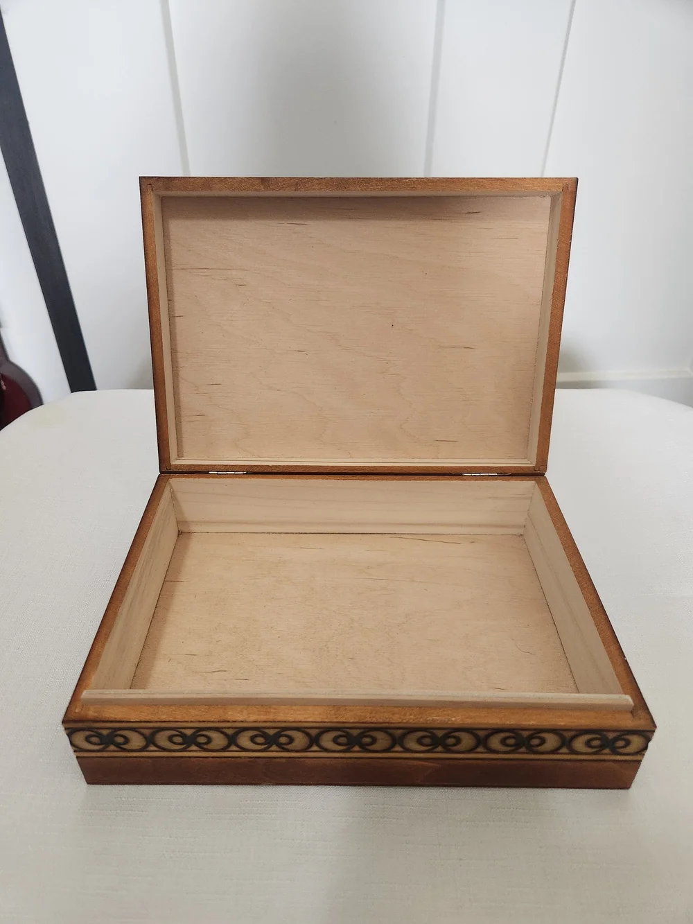 Handmade Polish Wood Inlay Nesting Boxes with Floral Mandela Motif